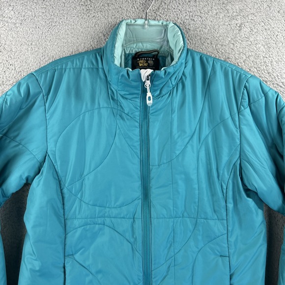Mountain Hardwear Jacket Womens Large Teal Blue Puffer Quilted Insulated Nylon - Picture 2 of 9